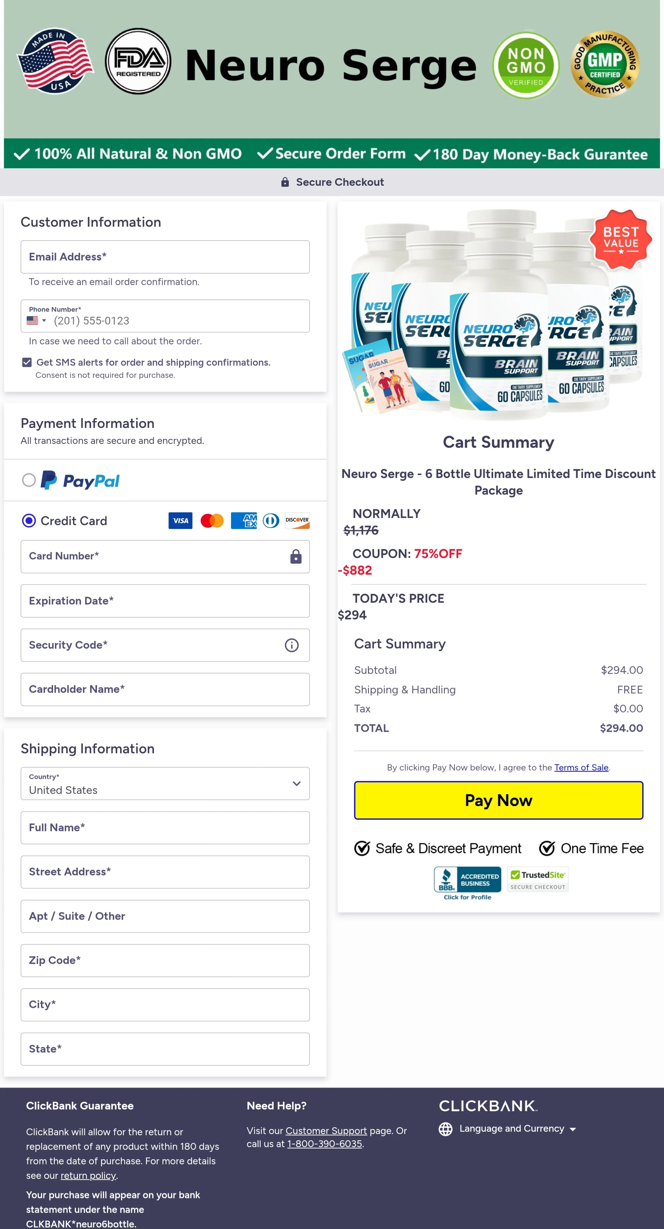 Mind Boost order form